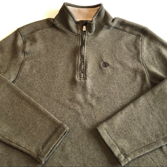 G.H. Bass 1/4 Zip XXL Khaki Green Sweater Sherpa - Picture 3 of 6